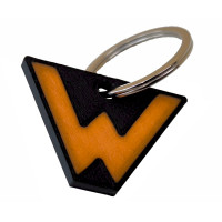 Schlüsselanhänger Rucksackanhänger Wartezeichen Signal Ra 11/Ra 11a orange/schwarz PLA 35x25x3 mm