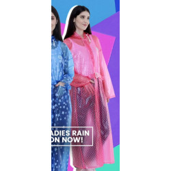 Folienmantel Regenmantel PVC Pink transparent Punkte Polka Dots VARL186