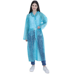 Folienmantel Regenmantel PVC Aquamarin (Blau-Grün) transparent Netz VRAL187