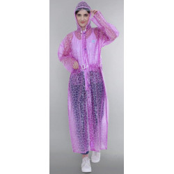 Folienmantel Regenmantel PVC Lila transparent Netz VARL187