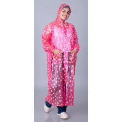 Folienmantel Regenmantel PVC Pink transparent Sterne VARL188