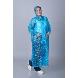 Folienmantel Regenmantel PVC Blau transparent Kleeblatt VARL191