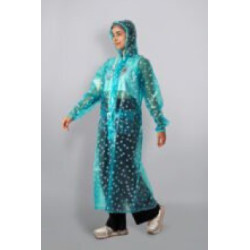 Folienmantel Regenmantel PVC Zyangrün Türkis transparent Kleeblatt VARL191