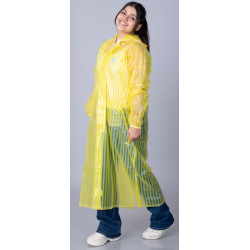 Folienmantel Regenmantel PVC Gelb transparent Streifen VARL194