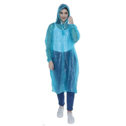 Regencape mit Ärmel Regenmantel geschlossen PVC Aquamarin (Grün-Blau) Punkte Polka Dots VARP004
