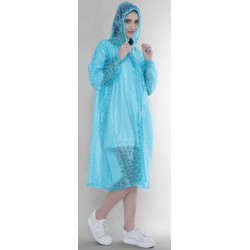 Regencape mit Ärmel Regenmantel geschlossen PVC Aquamarin (Grün-Blau) transparent Netz VARP005