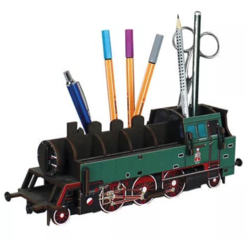 WH Dampflok OKL 2 grün (BR 64) Stiftebox Büro Aufbewahrung MDF Bausatz