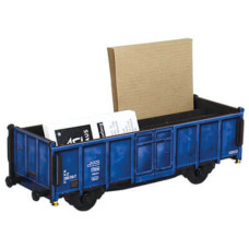 WH offener Güterwagen blau Stiftebox Visitenkarten Büro Aufbewahrung MDF Bausatz