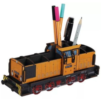 WH Diesellok Rangierlok Lokomotive V60 106 716-4 Ost Goldbroiler orange Stiftebox Visitenkarten Büro Aufbewahrung MDF Bausatz